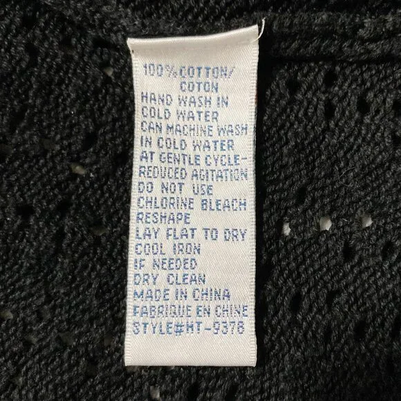 RICKI'S Vintage black short-sleeve scalloped shawl collar v-neck cardigan MEDIUM - Picture 13 of 15